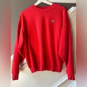ALO YOGA - WOMEN’S Accolade Crew Neck Pullover - SMALL - LIMITED EDITION RED